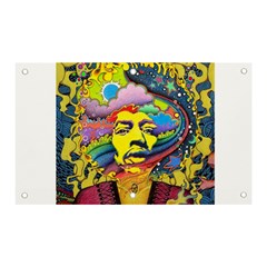 Psychedelic Rock Jimi Hendrix Banner And Sign 5  X 3  by Jancukart