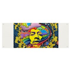 Psychedelic Rock Jimi Hendrix Banner And Sign 8  X 3  by Jancukart