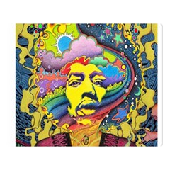 Psychedelic Rock Jimi Hendrix One Side Premium Plush Fleece Blanket (large) by Jancukart