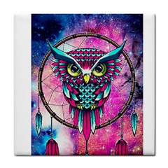 Owl Dreamcatcher Tile Coaster by Jancukart