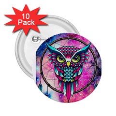 Owl Dreamcatcher 2 25  Buttons (10 Pack) 