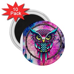 Owl Dreamcatcher 2 25  Magnets (10 Pack)  by Jancukart