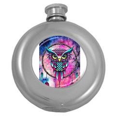 Owl Dreamcatcher Round Hip Flask (5 Oz)