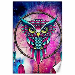 Owl Dreamcatcher Canvas 12  X 18  by Jancukart