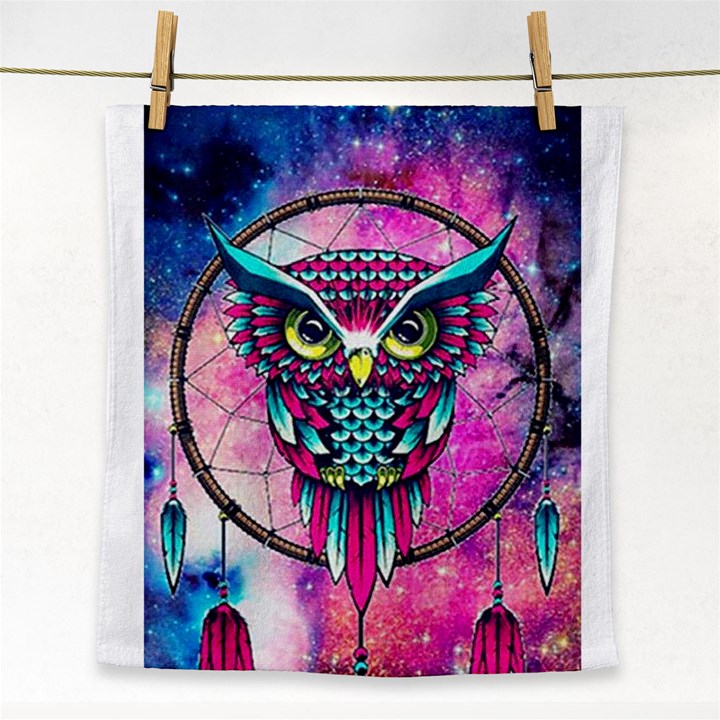 Owl Dreamcatcher Face Towel