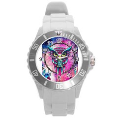 Owl Dreamcatcher Round Plastic Sport Watch (l) by Jancukart