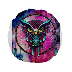 Owl Dreamcatcher Standard 15  Premium Round Cushions