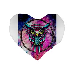 Owl Dreamcatcher Standard 16  Premium Heart Shape Cushions