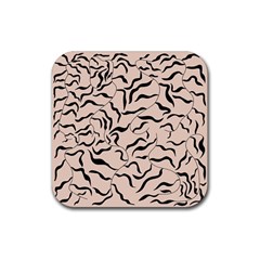 Leaves Plants Poster Drawing Rubber Coaster (square) by Ravend