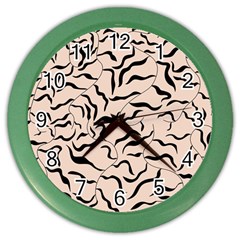 Leaves Plants Poster Drawing Color Wall Clock by Ravend