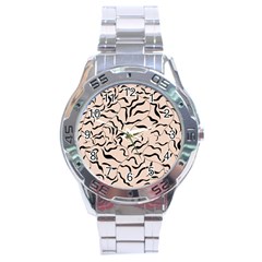 Leaves Plants Poster Drawing Stainless Steel Analogue Watch by Ravend