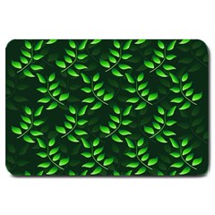 Branches Nature Green Leaves Sheet Large Doormat by Ravend