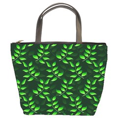 Branches Nature Green Leaves Sheet Bucket Bag by Ravend