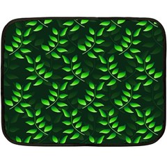 Branches Nature Green Leaves Sheet Fleece Blanket (mini) by Ravend