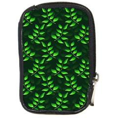 Branches Nature Green Leaves Sheet Compact Camera Leather Case by Ravend