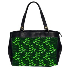 Branches Nature Green Leaves Sheet Oversize Office Handbag (2 Sides) by Ravend