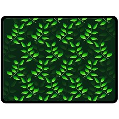 Branches Nature Green Leaves Sheet One Side Fleece Blanket (large) by Ravend