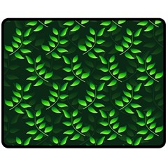 Branches Nature Green Leaves Sheet One Side Fleece Blanket (medium) by Ravend