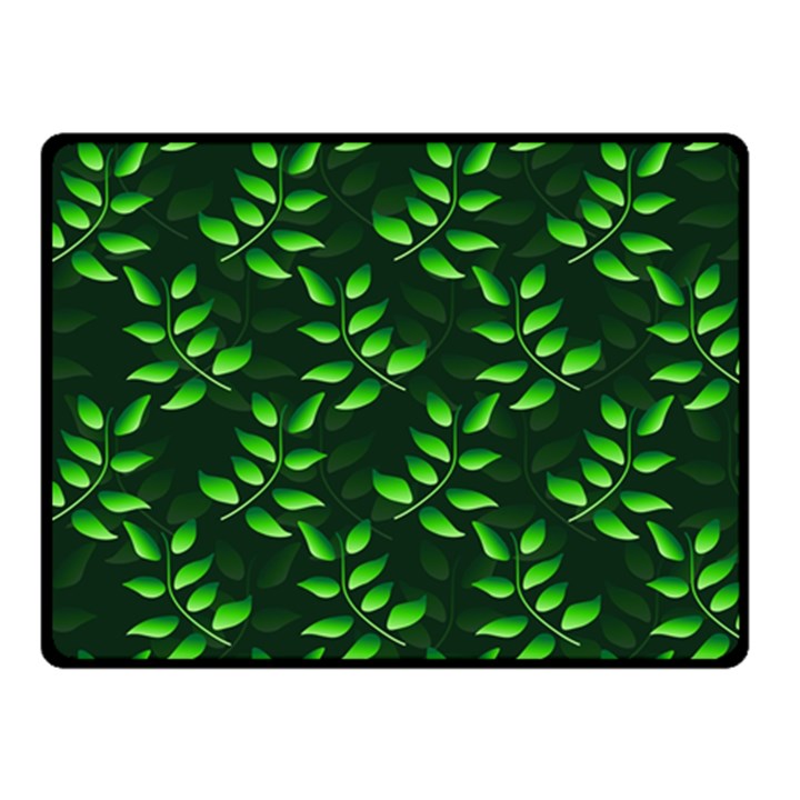 Branches Nature Green Leaves Sheet One Side Fleece Blanket (Small)