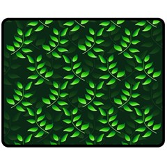 Branches Nature Green Leaves Sheet Fleece Blanket (medium) by Ravend