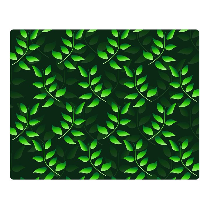 Branches Nature Green Leaves Sheet Premium Plush Fleece Blanket (Large)