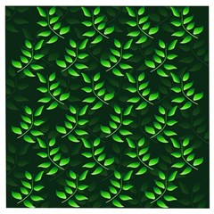 Branches Nature Green Leaves Sheet Wooden Puzzle Square by Ravend