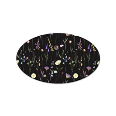 Flowers Floral Pattern Floral Print Sticker Oval (100 Pack) by Ravend