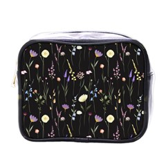 Flowers Floral Pattern Floral Print Mini Toiletries Bag (one Side) by Ravend