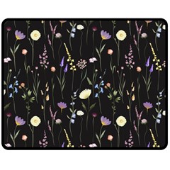 Flowers Floral Pattern Floral Print One Side Fleece Blanket (medium) by Ravend