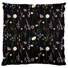 Flowers Floral Pattern Floral Print Large Premium Plush Fleece Cushion Case (one Side) by Ravend