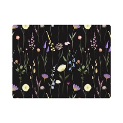 Flowers Floral Pattern Floral Print One Side Premium Plush Fleece Blanket (mini) by Ravend