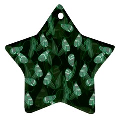 Plants Leaves Flowers Pattern Ornament (star)