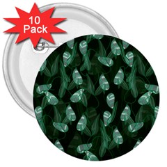 Plants Leaves Flowers Pattern 3  Buttons (10 Pack)  by Ravend