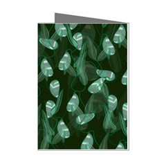 Plants Leaves Flowers Pattern Mini Greeting Cards (pkg Of 8) by Ravend