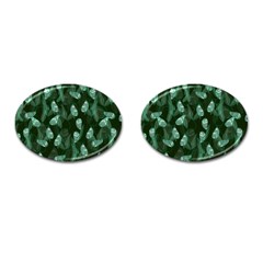 Plants Leaves Flowers Pattern Cufflinks (oval) by Ravend