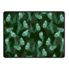 Plants Leaves Flowers Pattern One Side Fleece Blanket (small) by Ravend