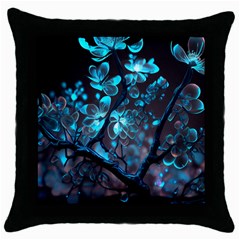 Art Ai Generated Cherry Blossom Blossoms Throw Pillow Case (black) by Ravend