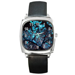 Art Ai Generated Cherry Blossom Blossoms Square Metal Watch by Ravend