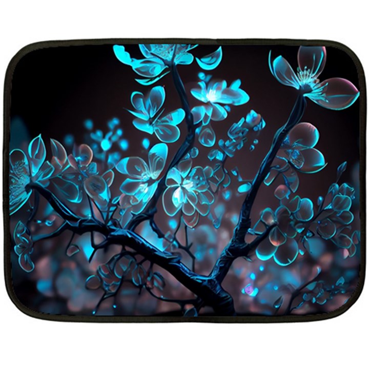 Art Ai Generated Cherry Blossom Blossoms Fleece Blanket (Mini)