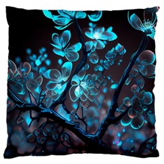 Art Ai Generated Cherry Blossom Blossoms Large Premium Plush Fleece Cushion Case (two Sides) by Ravend