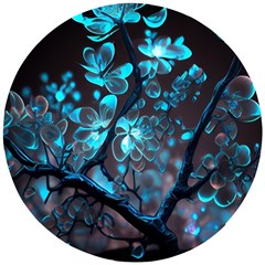 Art Ai Generated Cherry Blossom Blossoms Wooden Puzzle Round by Ravend