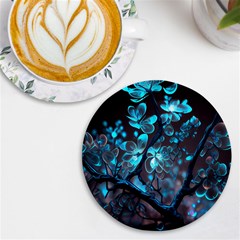 Art Ai Generated Cherry Blossom Blossoms Uv Print Round Tile Coaster by Ravend