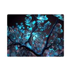 Art Ai Generated Cherry Blossom Blossoms One Side Premium Plush Fleece Blanket (mini) by Ravend