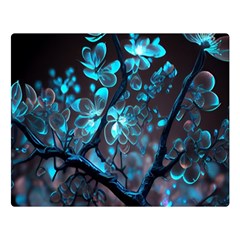 Art Ai Generated Cherry Blossom Blossoms One Side Premium Plush Fleece Blanket (large)