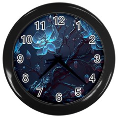 Ai Generated Cherry Blossom Blossoms Art Wall Clock (black) by Ravend