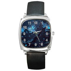 Ai Generated Cherry Blossom Blossoms Art Square Metal Watch by Ravend