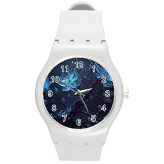 Ai Generated Cherry Blossom Blossoms Art Round Plastic Sport Watch (m) by Ravend