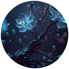 Ai Generated Cherry Blossom Blossoms Art Wooden Puzzle Round by Ravend