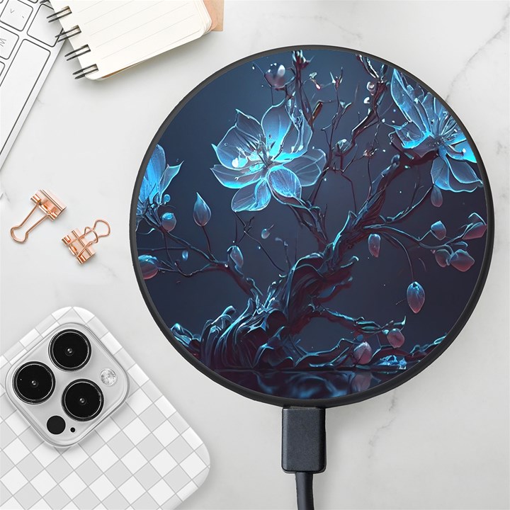 Ai Generated Cherry Blossom Blossoms Art Wireless Fast Charger(Black)