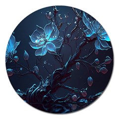 Ai Generated Cherry Blossom Blossoms Art Magnet 5  (round) by Ravend